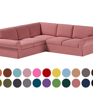 Ektorp 2+2 corner sofa cover, Bean Paste color cover, 400 fabrics options,Custom sofa cover fits Ektorp 2+2 corner sofa