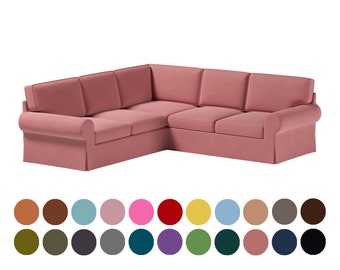 Ektorp 2+2 corner sofa cover, Bean Paste color cover, 400 fabrics options,Custom sofa cover fits Ektorp 2+2 corner sofa