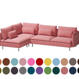 Soderhamn 5 seat sectional sofa cover, custom made sofa cover fits soderhamn sectional sofa, hundreds of fabric options, multi color options