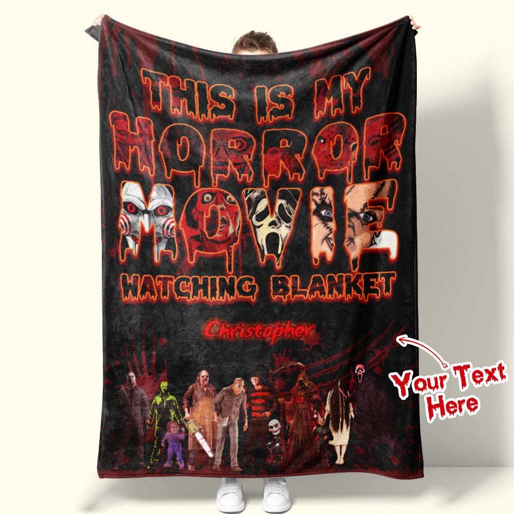 Personalized Horror Movie Watching Blanket Custom Name Blanket Etsy