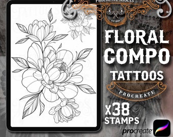 Procreate Brushes Tattoo Flowers - Etsy