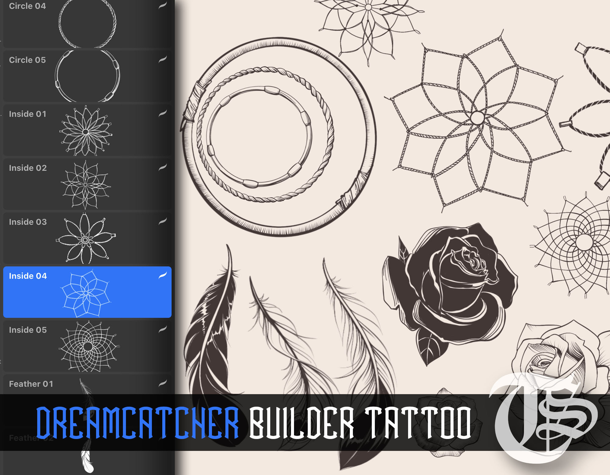 Procreate Skull Stencil Tattoo Procreate Stamps Etsy