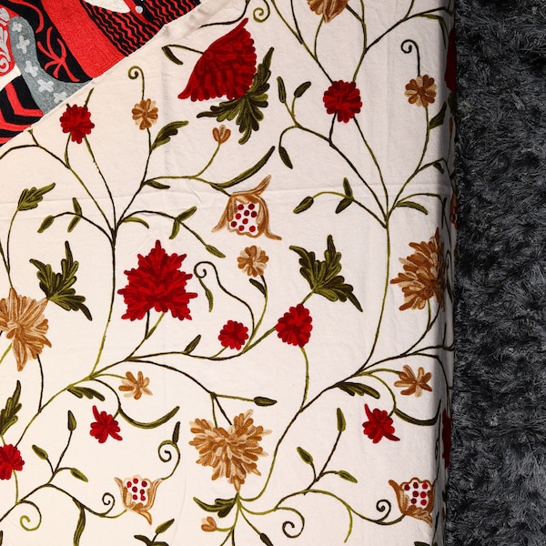 The Romance Hand Embroidered Cotton Linen Customizable Duvet Cover Bed Sheet Pillowcase Set-US Uk EU AU Size Queen Cal King Full Twin Xl