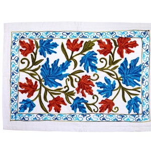 The Impulse Hand Embroidered Cotton Linen Customizable Duvet Cover Flat Sheet Pillowcase Set-Handmade US Uk EU AU Suzani King Full Twin Xl image 7