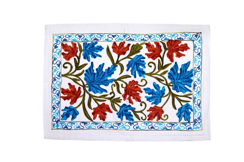 The Impulse Hand Embroidered Cotton Linen Customizable Duvet Cover Flat Sheet Pillowcase Set-Handmade US Uk EU AU Suzani King Full Twin Xl image 7
