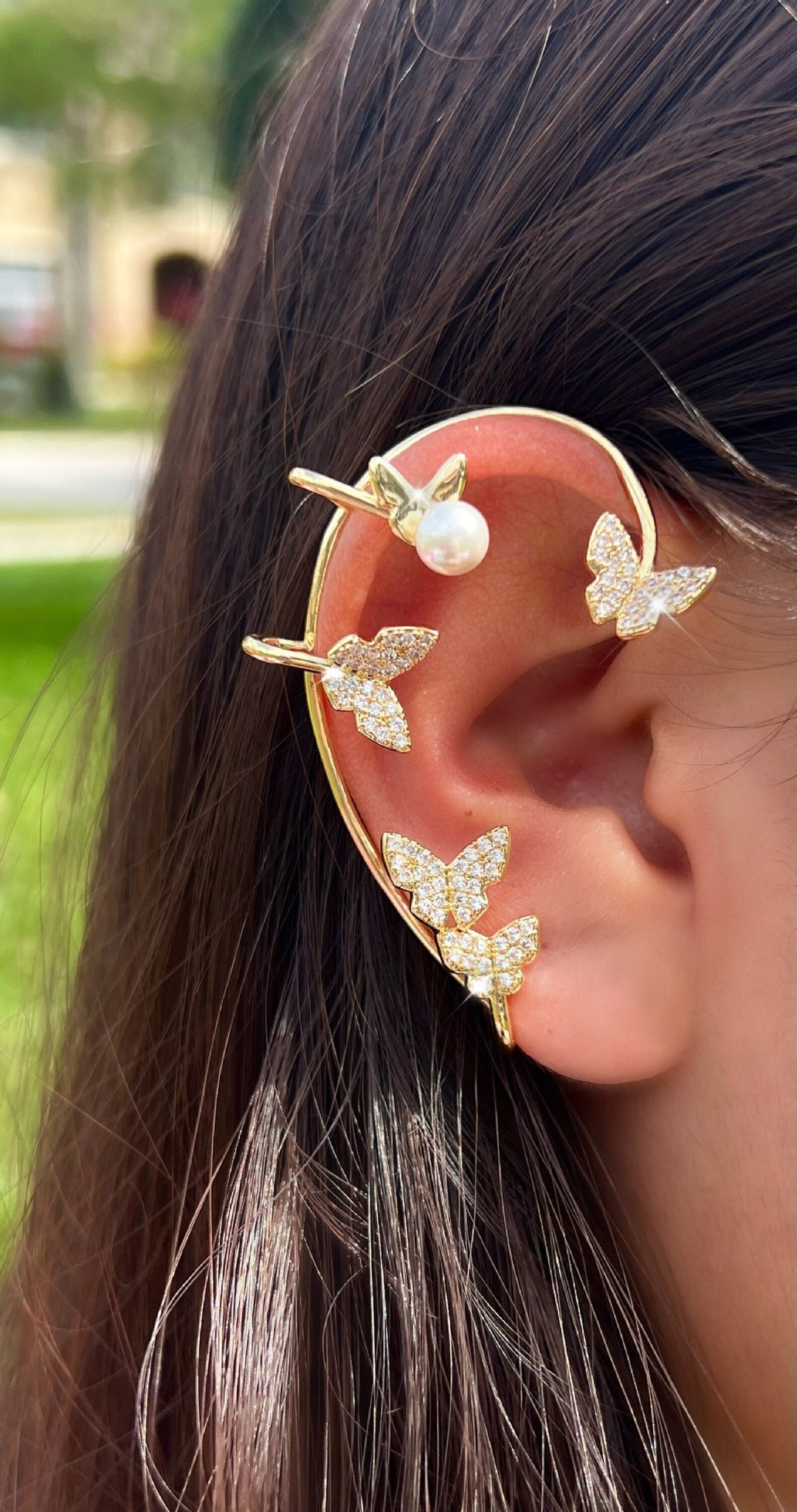 Butterfly Ear Cuff, Butterfly Ear Wrap,dainty Ear Cuff,earring for