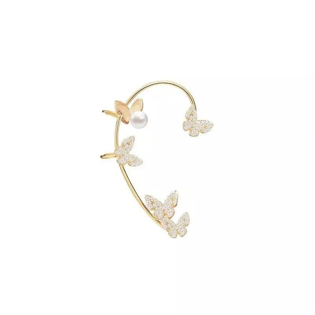 Butterfly Ear Cuff, Butterfly Ear Wrap,dainty Ear Cuff,earring for