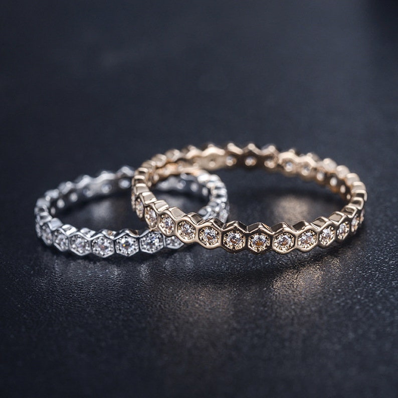 Rose Gold and Silver Dainty Rings Boho Rings Minimalist Promise Rings Thin Stacking Rings Stackable Ring