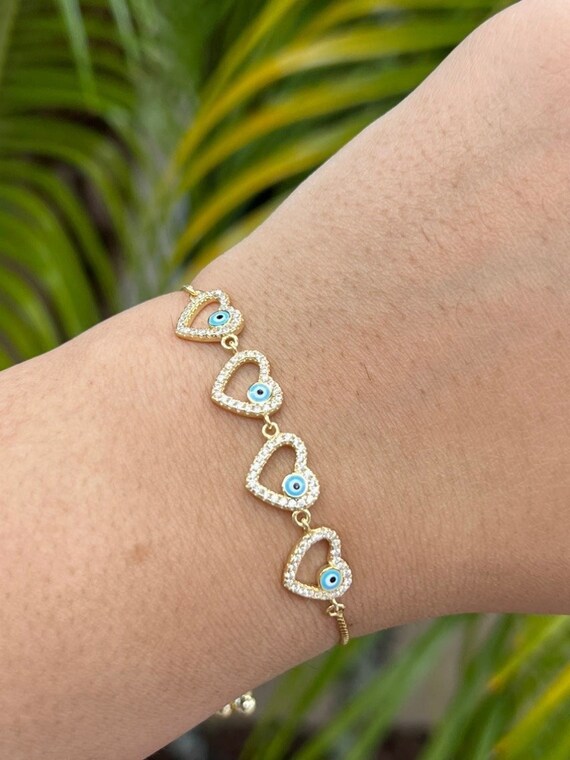 NEW Adjustable Stainless Steel Tiny Chain Love Heart Bracelet 080623 –  KimmieBBags LLC