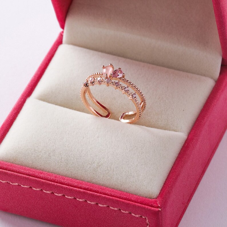 Promise Rings Korean Rings Cluster Rings Adjustable Rings Etsy