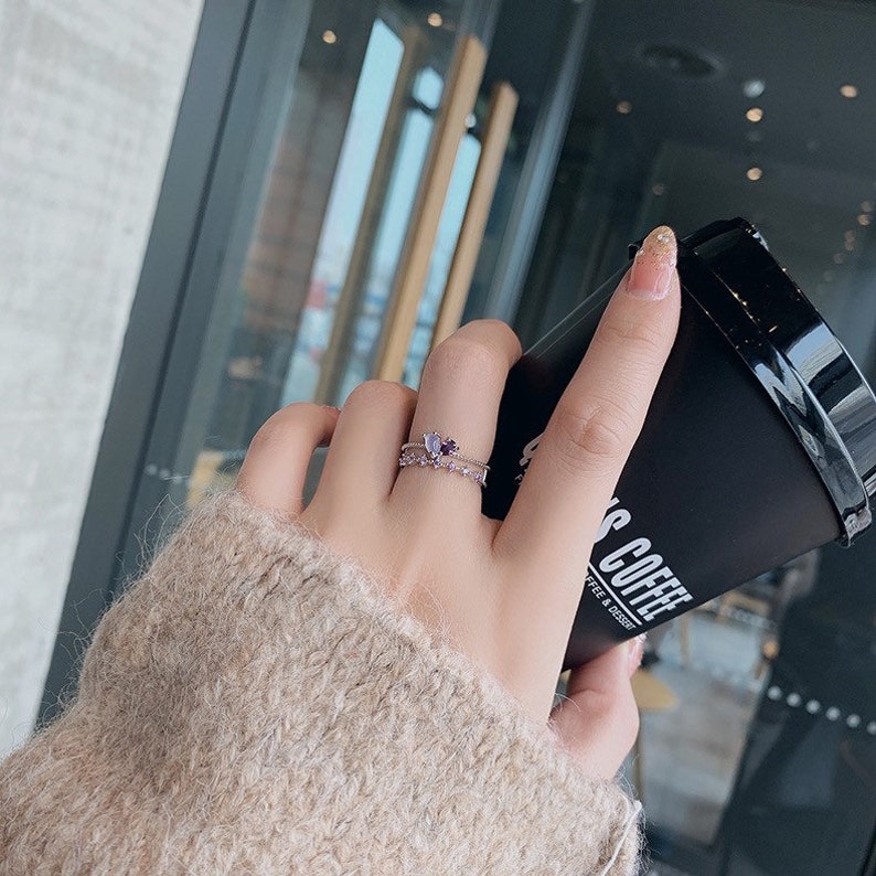 Promise Rings Korean Rings Cluster Rings Adjustable Rings Etsy