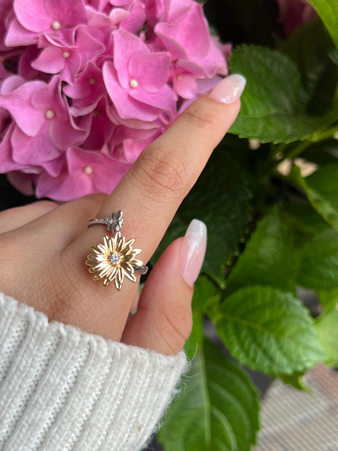 Crystal clearance sunflower ring
