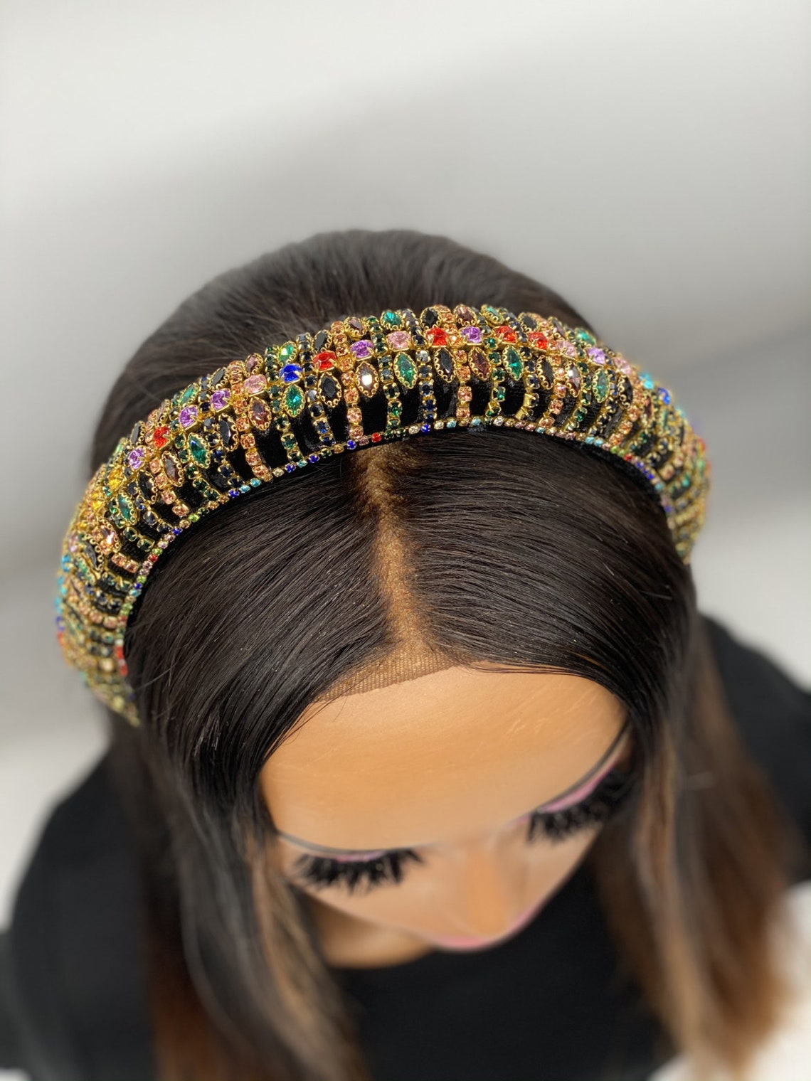Rhinestone Embellished Headband Etsy
