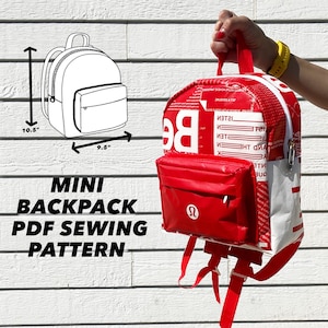 mini backpack pattern, digital backpack pattern for sewing, backpack pattern, PDF sewing Pattern