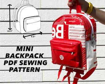 Mini zaino modello da cucire: tasche con cerniera (modello PDF)
