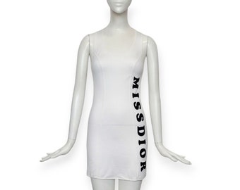 CHRISTIAN DIOR By John GALLIANO Vintage 2000s Miss Dior White Cotton dress