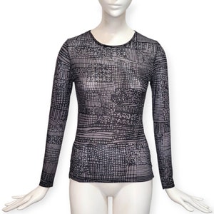 YOHJI YAMAMOTO Y&#39;S Vintage 1990s Nylon Mesh Printed Top