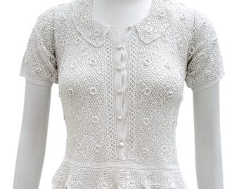 ANTIQUE Early XXth Crochet Lace Top / Shirt