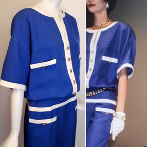 CHANEL BOUTIQUE Vintage S/S 1985 Blue Dress - Runway Piece