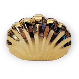 VINTAGE 1980s Seashell Gilt Metal Clutch Bag Etsy