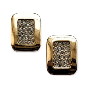 CHRISTIAN DIOR Vintage 1980s Rhinestones Gilt Clip-on Earrings