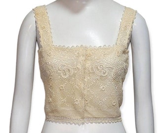 ANTIQUE 1900 Irish Crochet Lace Top