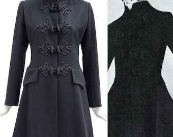 ジャケット・アウター Vintage Yves Saint Laurent wool coat Vintage Saint Laurent YSL Yves Wool Jacket Overcoat Black