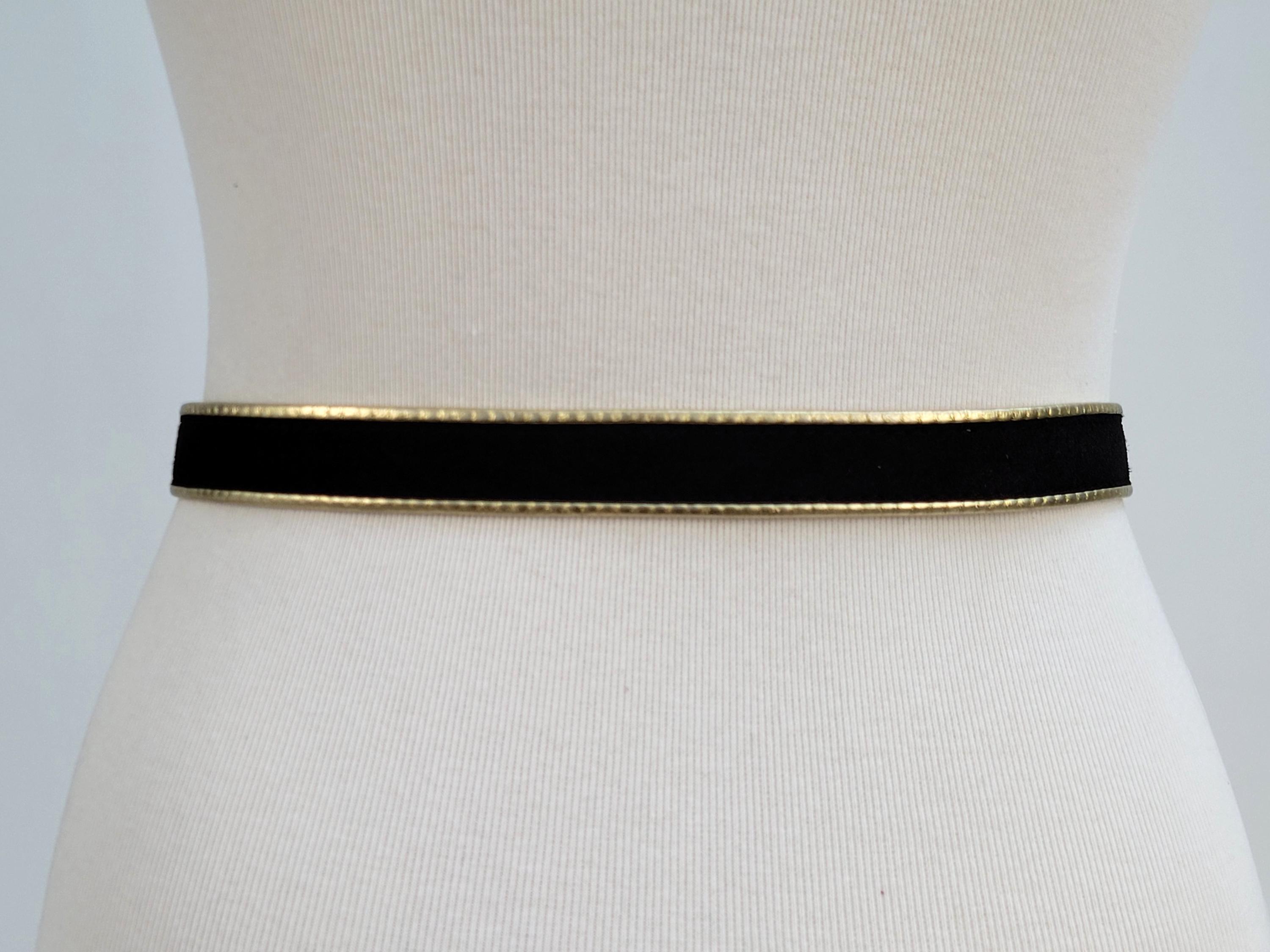 YVES SAINT LAURENT Vintage 1970s Brown Suede and Gold 