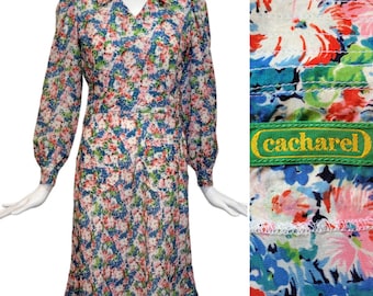 CACHAREL Vintage 1970s Floral Printed Dress