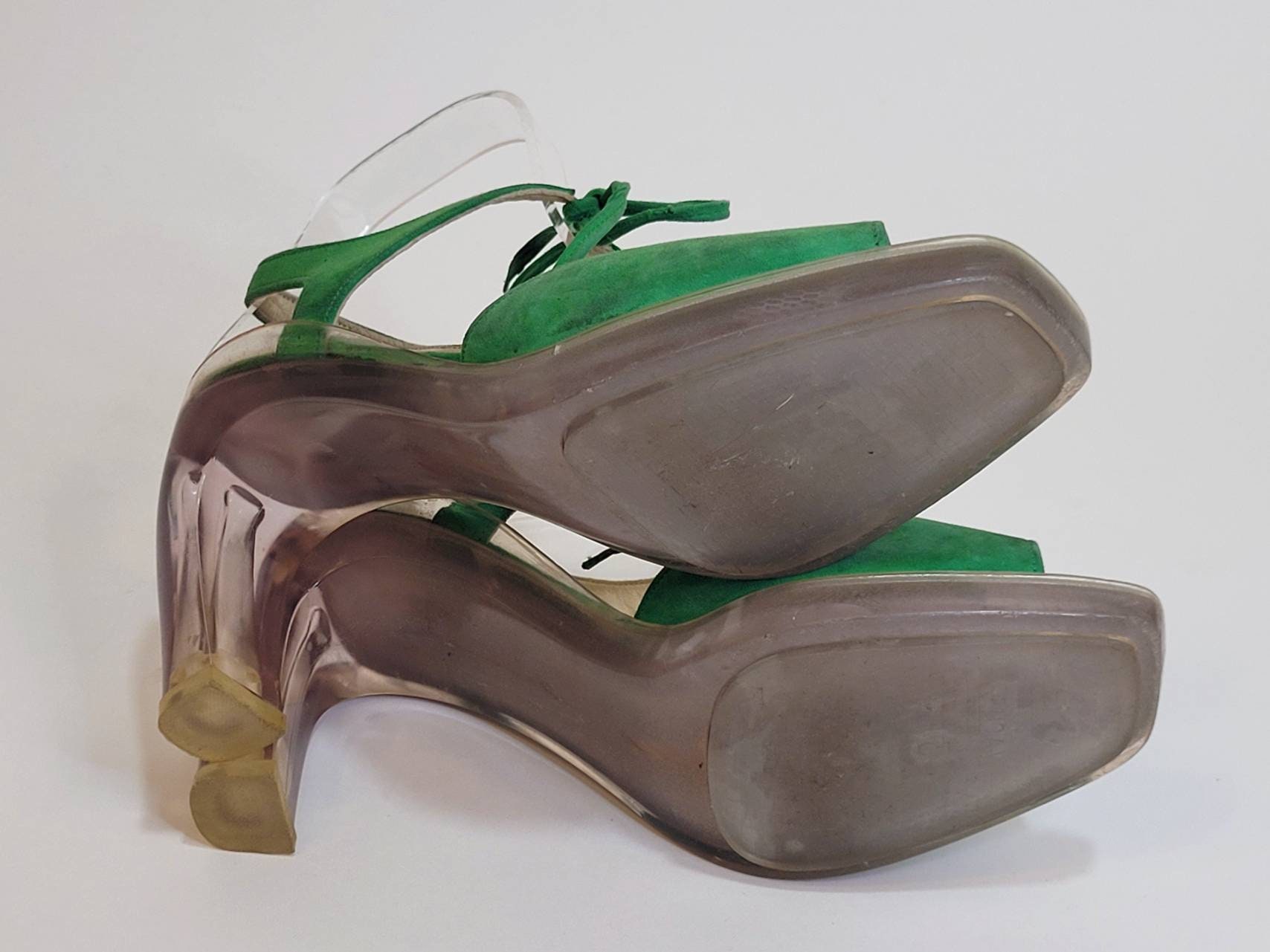 【ロジェ・ヴィヴィエ】サンダル スエード グリーン ROGER VIVIER for MYRYS ヴィンテージ 1997 グリーン スエード