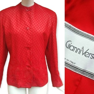 GIANNI VERSACE Vintage 1980s Red Leather Jacket Fall Winter 1988 1989