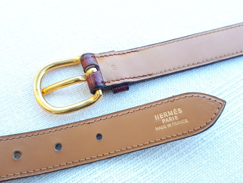 HERMES Paris Vintage Ostrich Belt 70 cm image 8