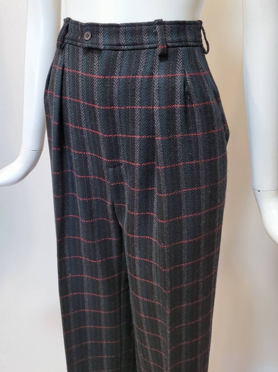 YVES SAINT LAURENT Vintage Late 1970s Plaid Wool … - image 6