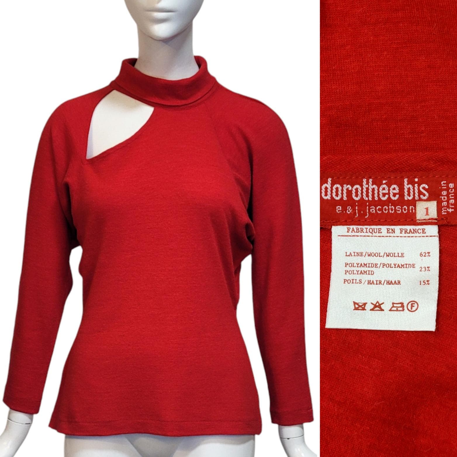 Pull Vintage Claude Montana Années 80 - Mohair, Nylon, Polyamide, Taille XL, Marron, Fait Main En Italie