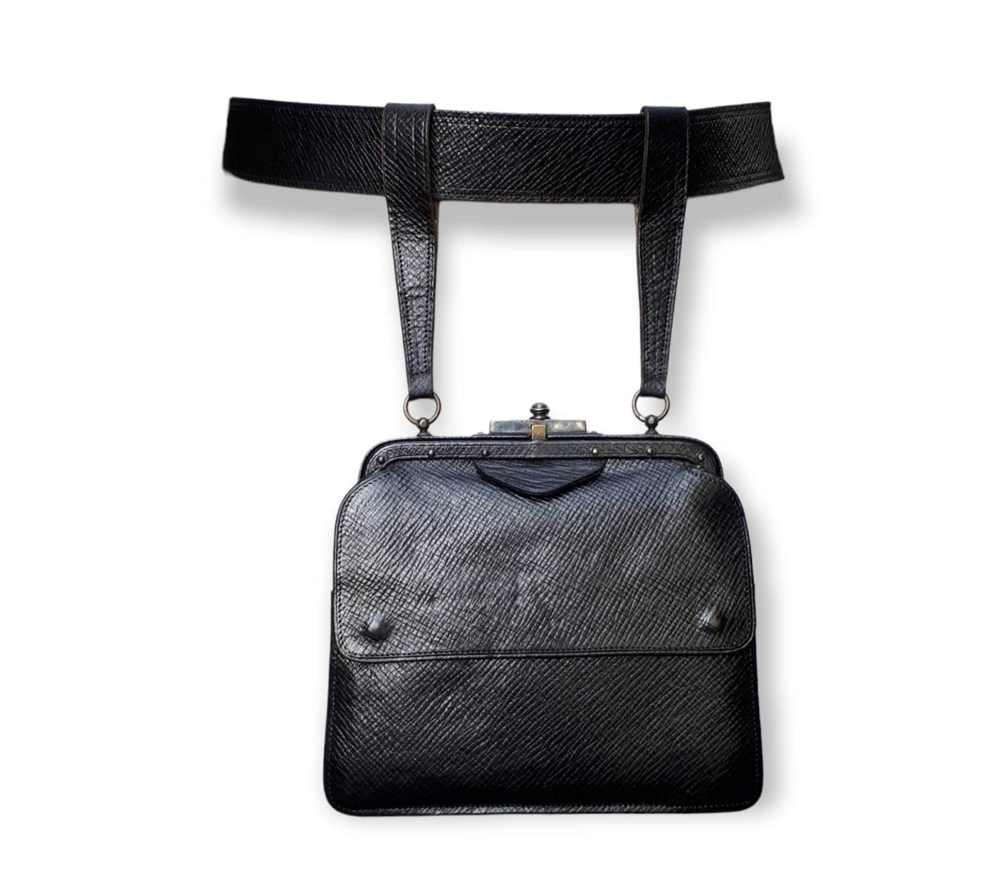 MOYNAT Vintage 1900 Leather Clutch Bag and Belt 