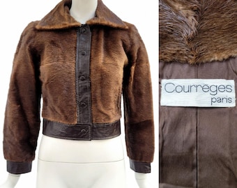 COURREGES Vintage F/W 1972 Fur & Vinyl Jacket
