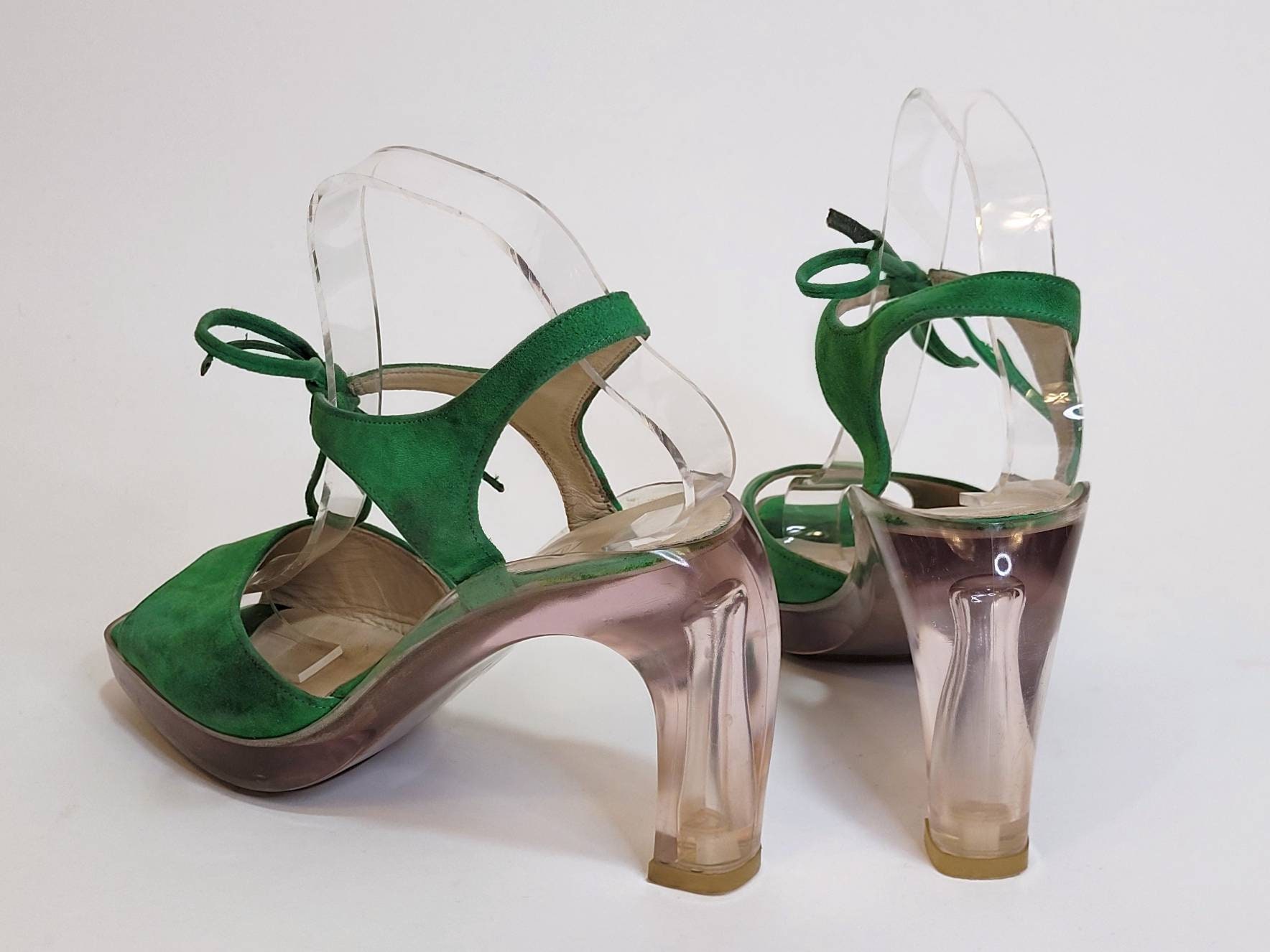 【ロジェ・ヴィヴィエ】サンダル スエード グリーン ROGER VIVIER for MYRYS ヴィンテージ 1997 グリーン スエード