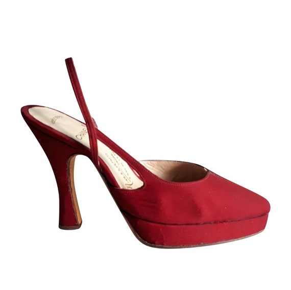 CHANEL HAUTE COUTURE Vintage 1991 Red High Heels … - image 1