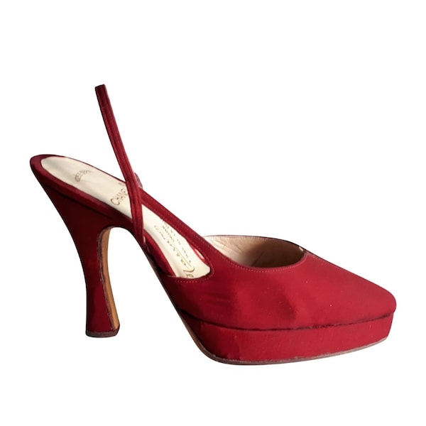 CHANEL HAUTE COUTURE Vintage 1991 Red High Heels - Runway Piece