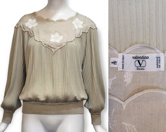VALENTINO Vintage 1980s Pleated Sweater