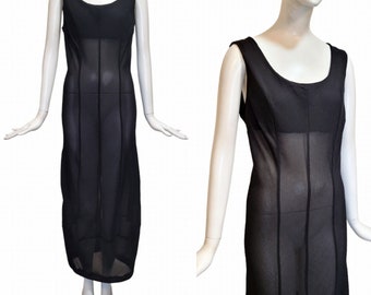 COMME DES GARCONS Vintage 1997 Black Sheer Dress