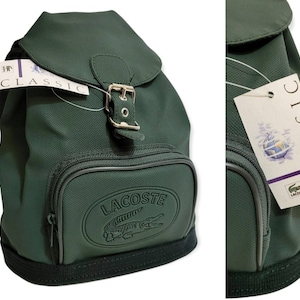 LACOSTE Vintage Classic Green Mini Backpack Bag - Etsy Australia display picture 3