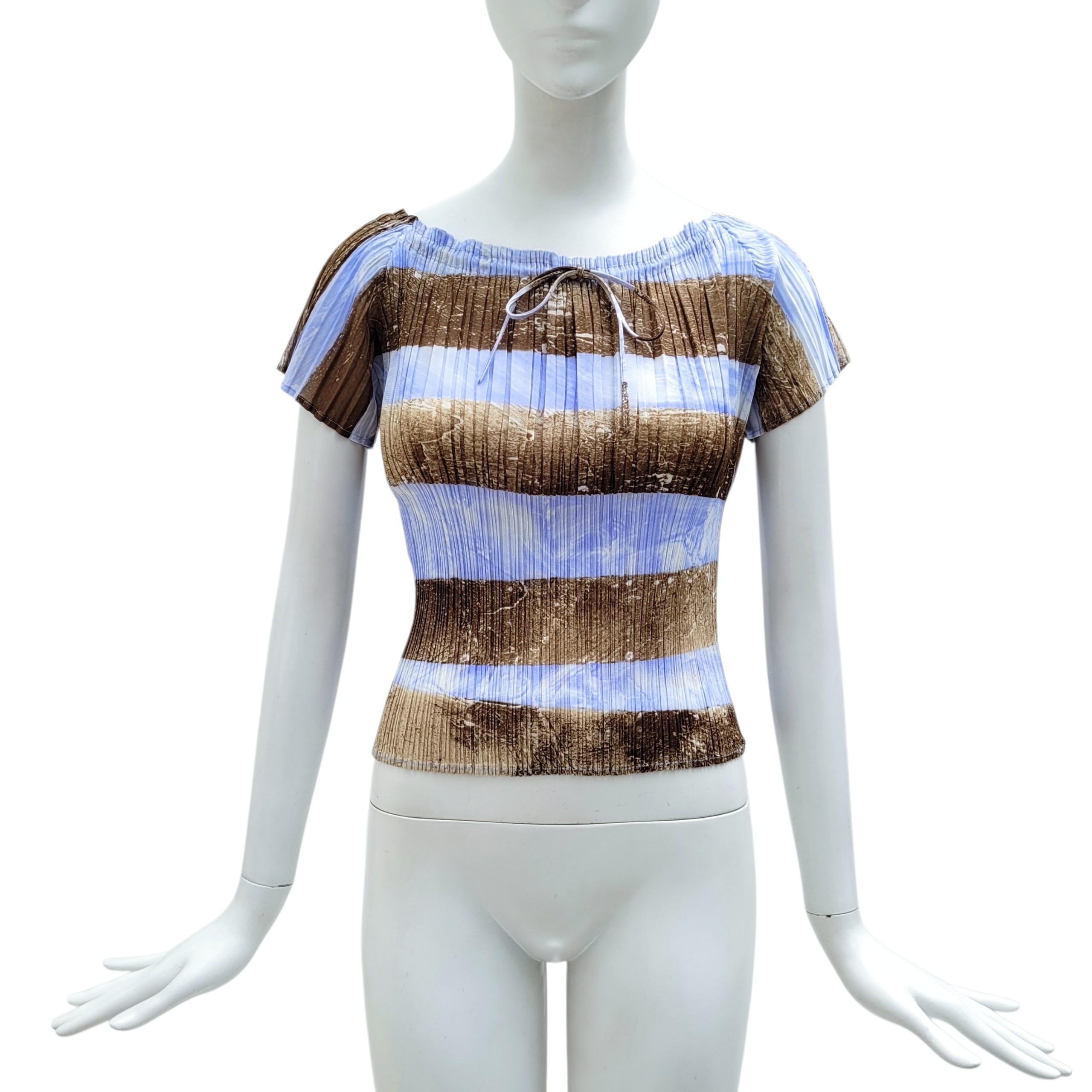 Pleats Please, PLEATS PLEASE Vintage 2003 Graphic Printed Pleated Top