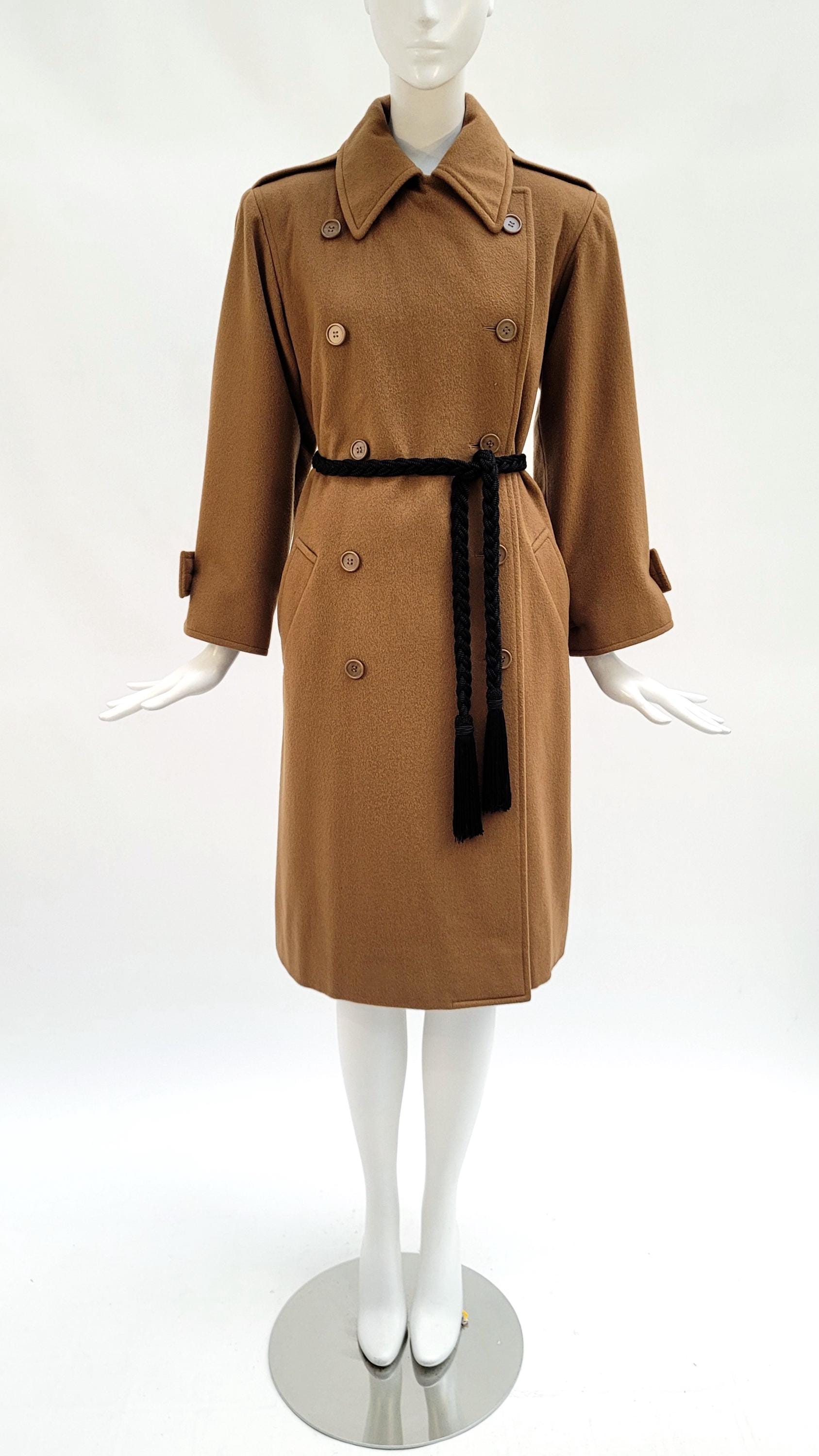 YVES SAINT LAURENT Vintage 1980s Camel Wool Coat - Etsy