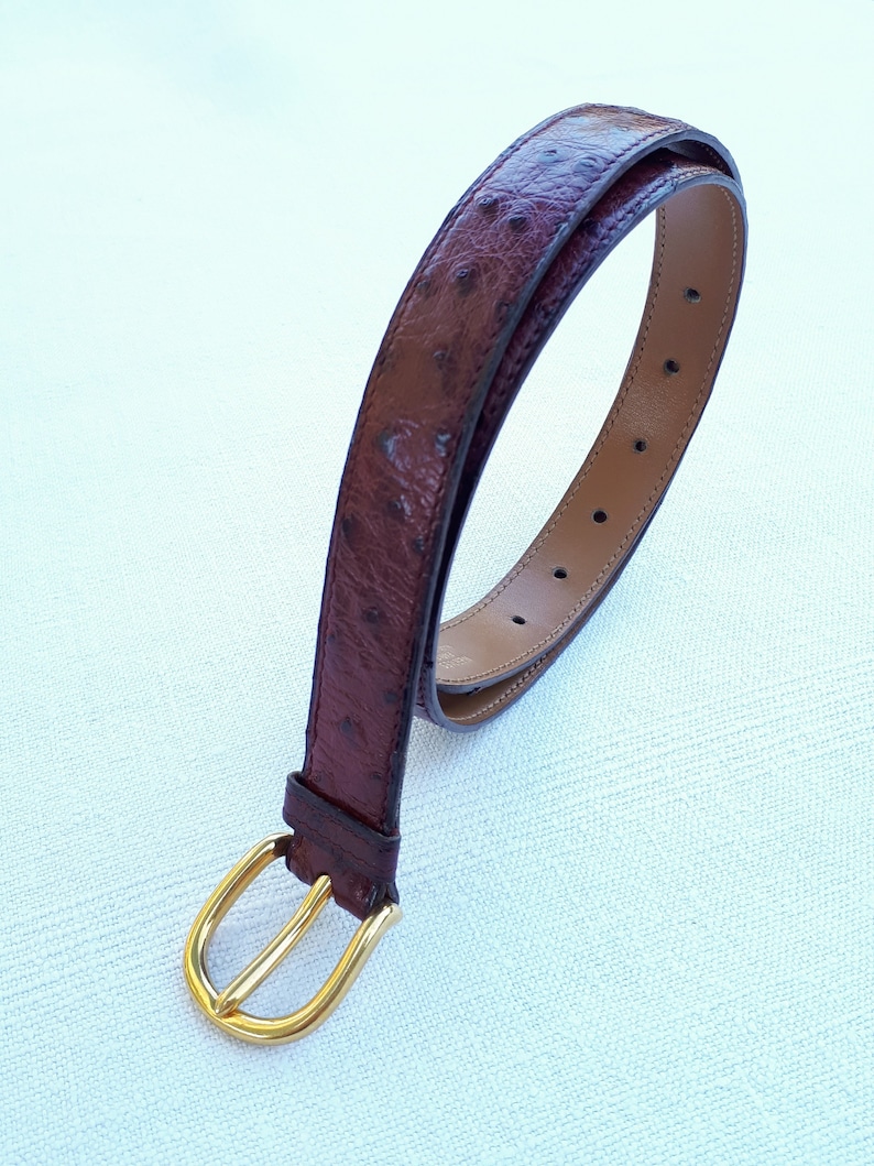 HERMES Paris Vintage Ostrich Belt 70 cm image 2