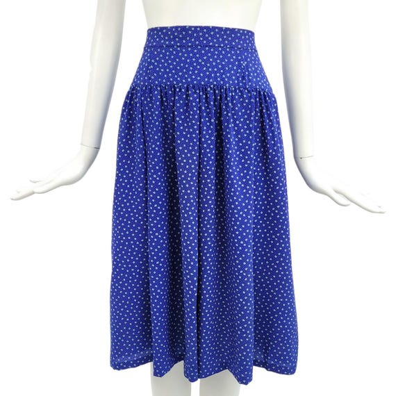 Lanvin, LANVIN Vintage S/S 1986 Blue Silk Skirt