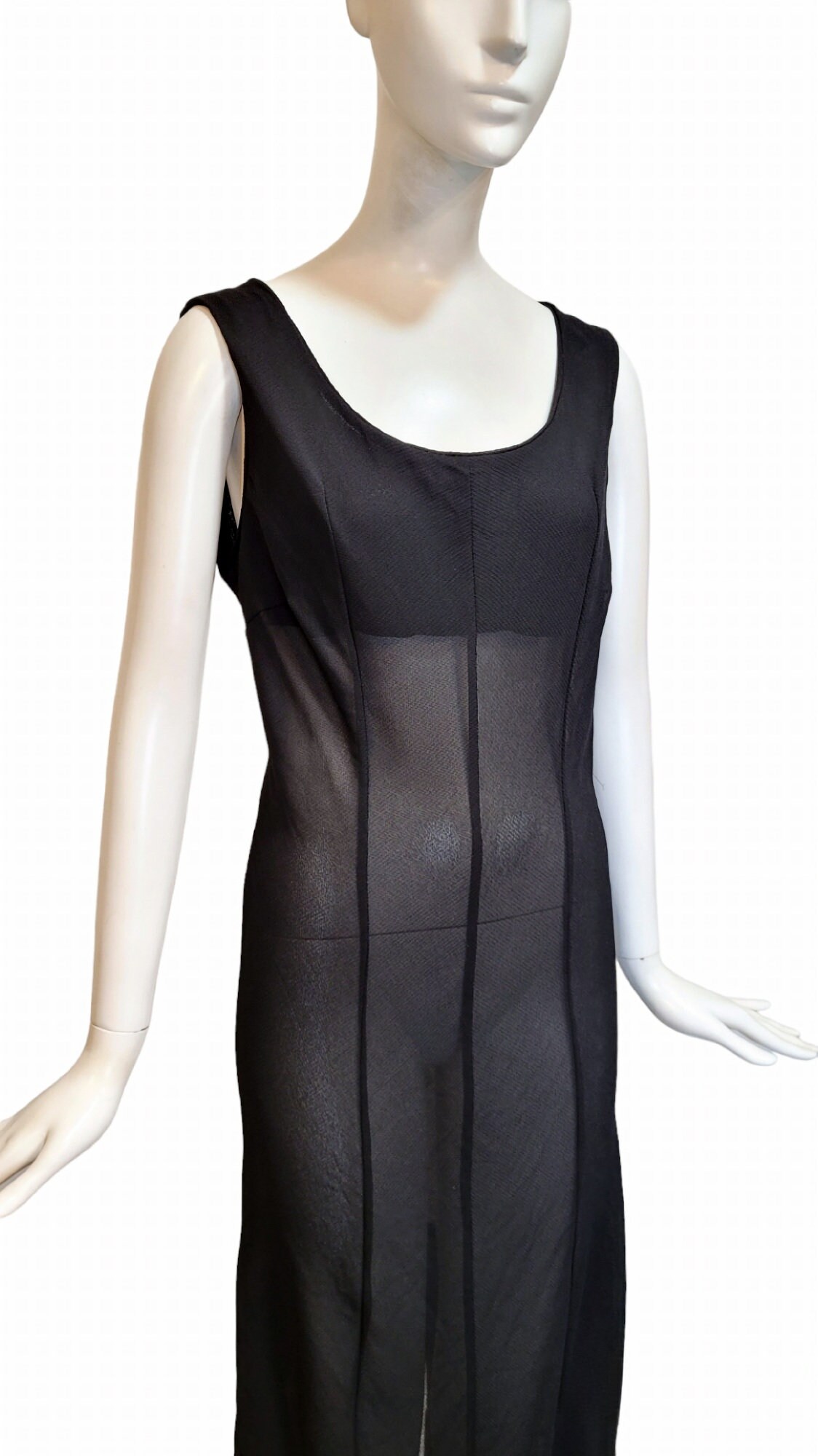 COMME DES GARCONS Vintage 1997 Vestido negro transparente Etsy Espana
