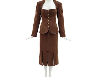 ALAÏA Vintage S/S 1992 Brown Two-Piece Suit