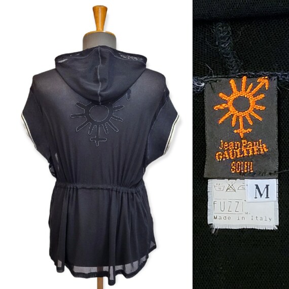 Jean Paul Gaultier, JEAN PAUL GAULTIER Vintage 1990s Boxer Black Mesh Jacket