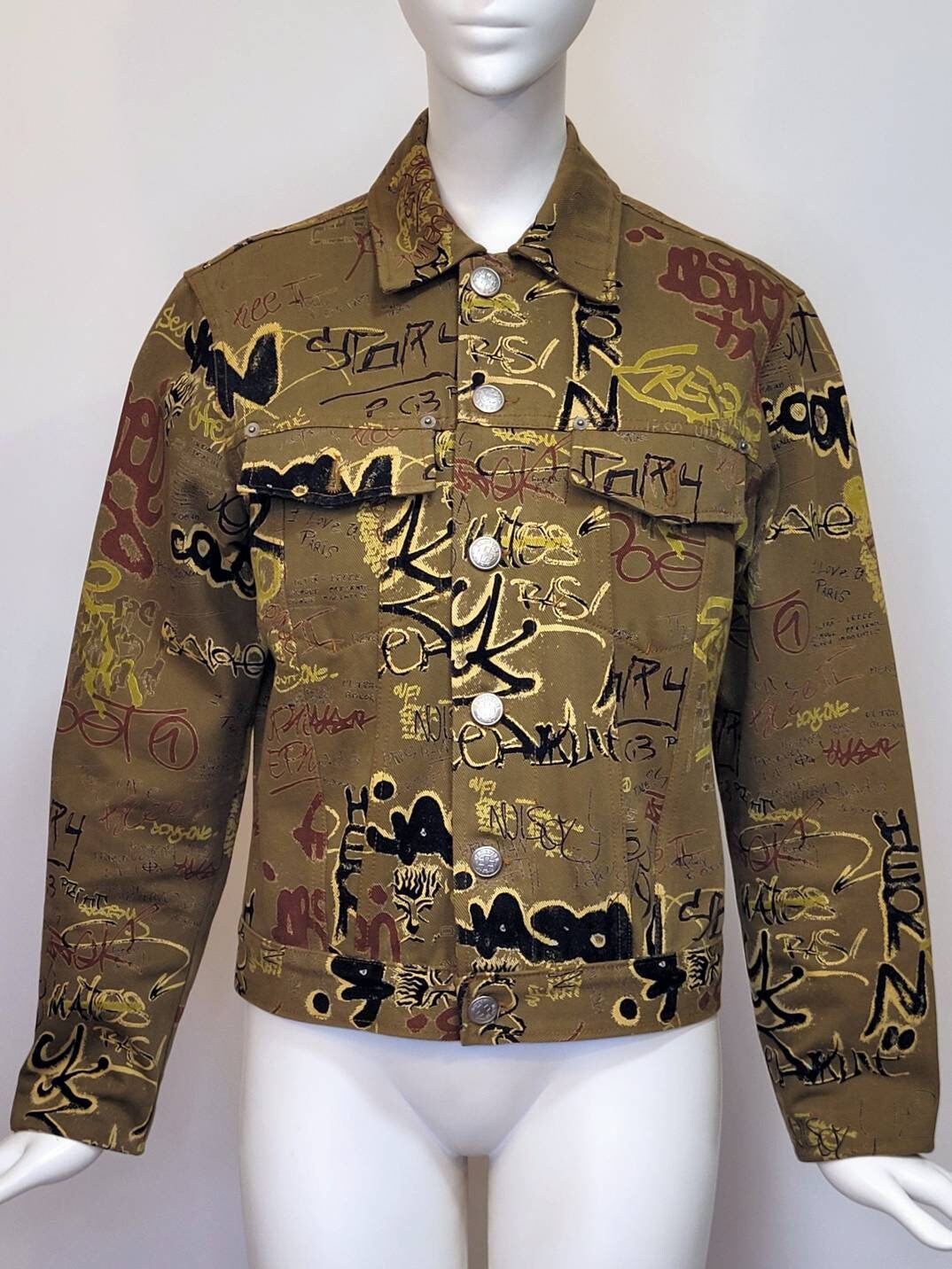 Veste Graffiti Jean Paul Gaultier Haute Jeanerie - Coton Blanc Années 90 - Taille 42 - Occasion